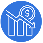 chart showing arrow trending down
